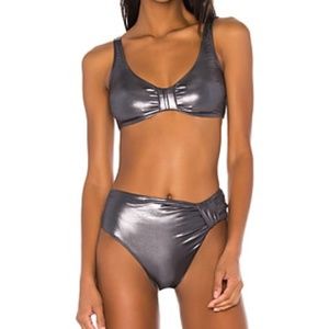 REVOLVE/Normaillot Spring Song Bikini Top & Bottom Shiny Dark Gray